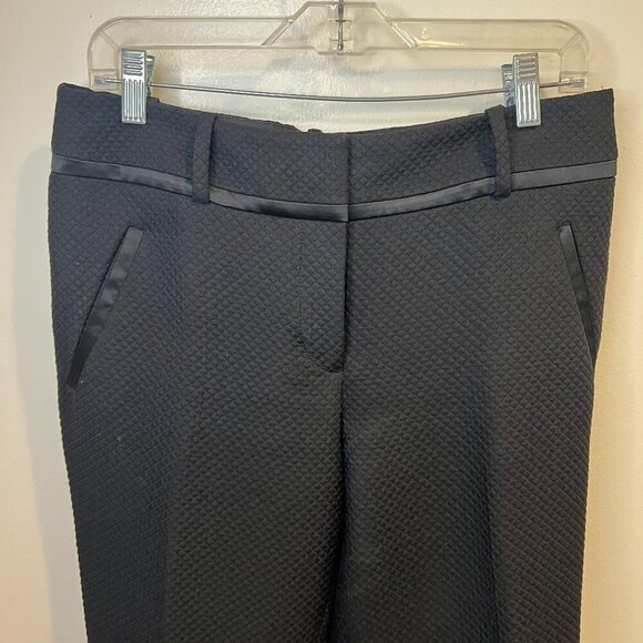 Ann Taylor LOFT Black Marisa Quilted Tuxedo Style Pants, Size 6 - Picture 1 of 13